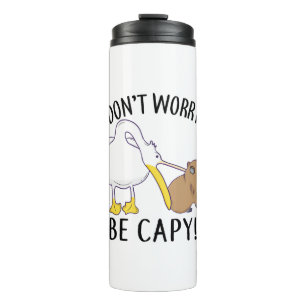 Don't Worry, Be Capy. Capybara Orange Unbothered Thermal Tumbler