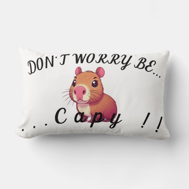 Don't worry be capy lumbar pillow (Front)