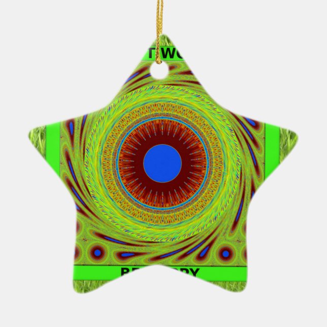 Don't Worry Be Happy Art Print Ceramic Ornament (Front)