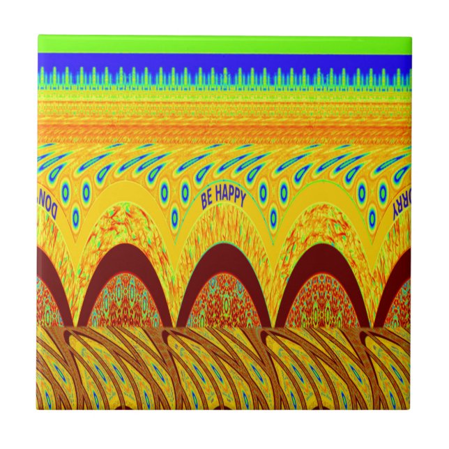 Don't Worry Be Happy Art Print Design Tile (Front)