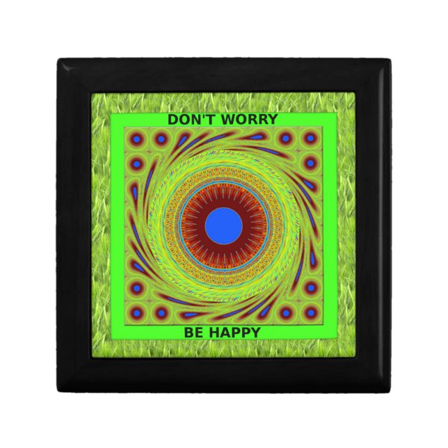 Don't Worry Be Happy Art Print Jewelry Box (Front)
