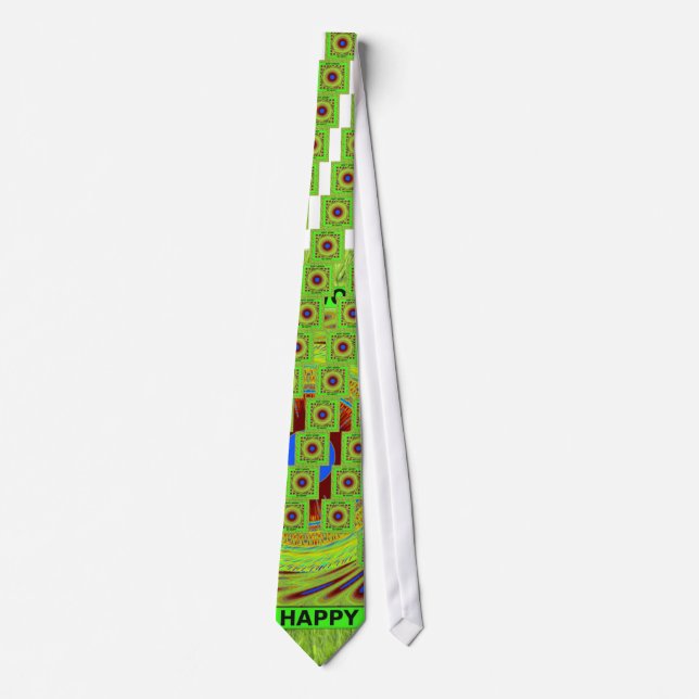 Don't Worry Be Happy Art Print Neck Tie (Front)