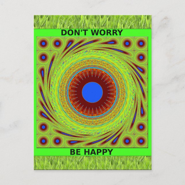 Don't Worry Be Happy Art Print Postcard (Front)