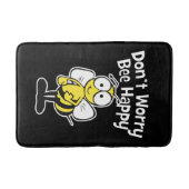 Don't Worry Be Happy Bee | Bumble Bee Black Bath Mat (Front)