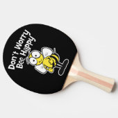 Don't Worry Be Happy Bee | Bumble Bee Black Ping Pong Paddle (Side)