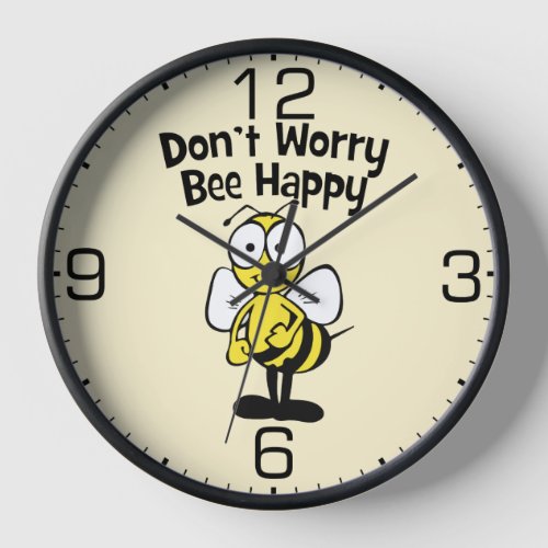 Dont Worry Be Happy Bee  Bumble Bee Clock