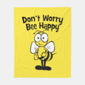Don't Worry Be Happy Bee | Bumble Bee Fleece Blanket (Front)