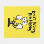 Don't Worry Be Happy Bee | Bumble Bee Fleece Blanket (Front (Horizontal))