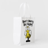 Don't Worry Be Happy Bee | Bumble Bee Grocery Bag (Front Side)