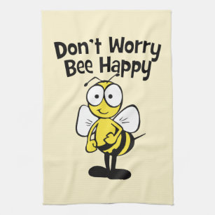 Yellow & Black Bumble Bee Kitchen Towel, Zazzle