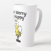 Don't Worry Be Happy Bee | Bumble Bee Latte Mug (Right Angle)