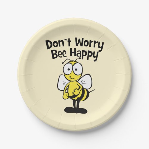 Dont Worry Be Happy Bee  Bumble Bee Paper Plates