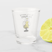 Don't Worry Be Happy Bee | Bumble Bee Shot Glass (Back)