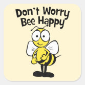 Bee wall art vinyl decal, bee happy, bee home decor, Don't worry be