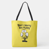 Don't Worry Be Happy Bee | Bumble Bee Tote Bag (Back)