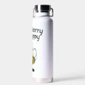 Don't Worry Be Happy Bee Bumble Bee Water Bottle (Back)