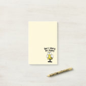 Don't Worry Be Happy Bee | Cute Bumble Bee Yellow Post-it Notes (On Desk)