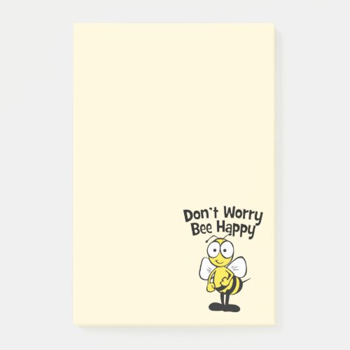 Dont Worry Be Happy Bee  Cute Bumble Bee Yellow Post_it Notes