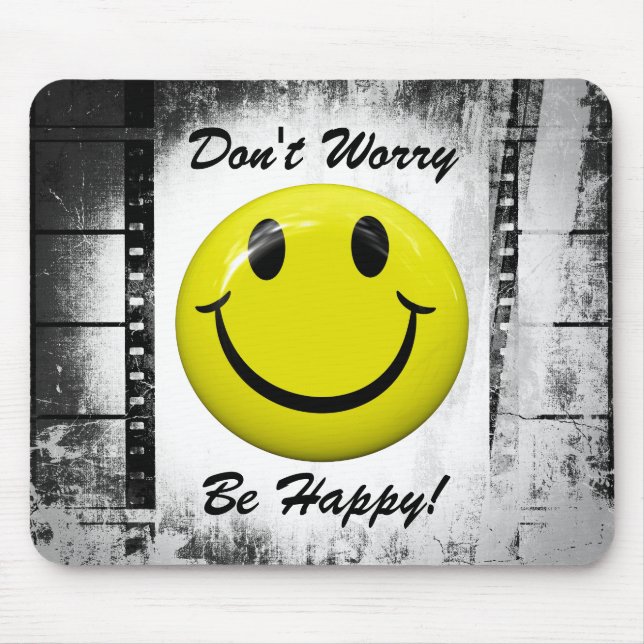 Don't Worry Be Happy Face Mousepad (Front)