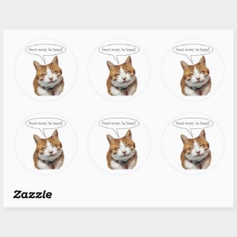 Don't Worry, Be Happy Smiling Cat sticker | Zazzle