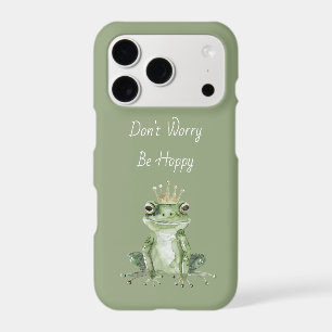 Don't Worry Be Hoppy Green Frog iPhone 17 Pro Case