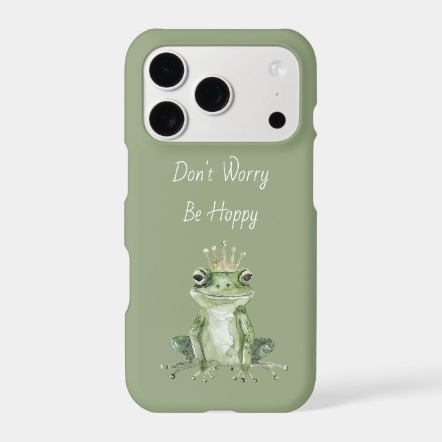 Don't Worry Be Hoppy Green Frog Iphone Case (Back)
