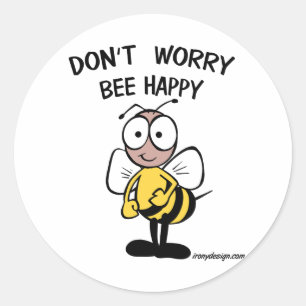 Don't Worry Bee Happy Classic Round Sticker