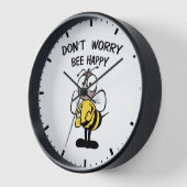 Don't Worry Bee Happy Clock (Angle)