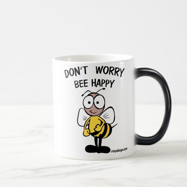 Don't Worry Bee Happy Color Morph Mug (Right)