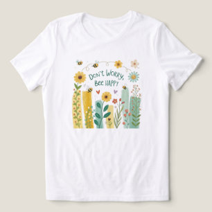 Don't Worry Bee Happy Cute Bee T-Shirt Tri-Blend Shirt