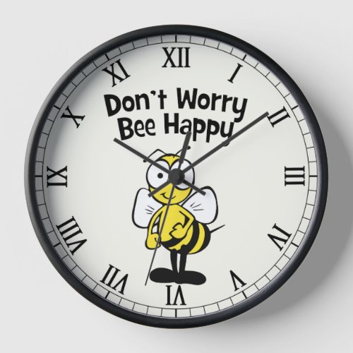 Dont Worry Bee Happy Cute Bumble Bee Clock