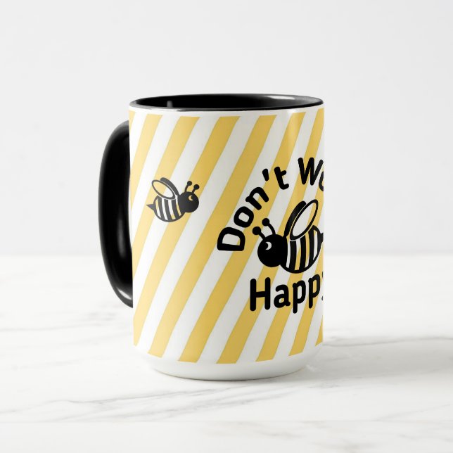 Don't Worry Bee Happy Mug (Front Left)