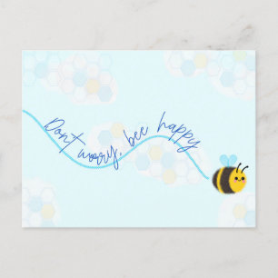 Don't worry bee happy postcard