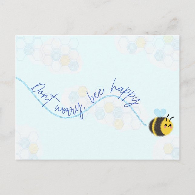 Don't worry bee happy postcard (Front)