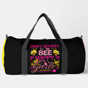 Don't Worry Bee Happy Smile Duffle Bag