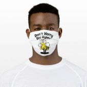 Don't Worry Bee Happy | White Adult Cloth Face Mask (Worn)