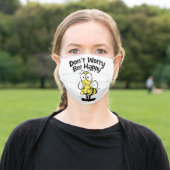 Don't Worry Bee Happy | White Adult Cloth Face Mask (Outside)