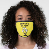 Don't Worry Bee Happy | Yellow Face Mask (Worn Her)