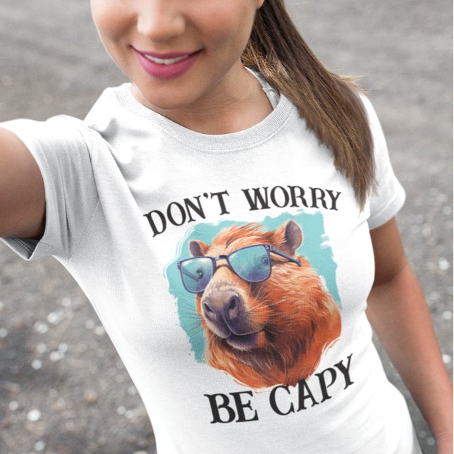 Don't Worry Capy Happy Capybara  T-Shirt (Creator Uploaded)