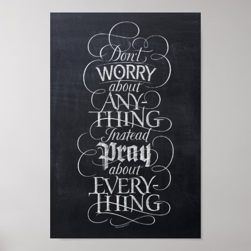 DONT WORRY _ Chalkboard Calligraphy Chalk Poster