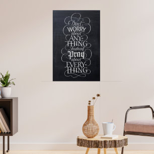 DON'T WORRY - Chalkboard Calligraphy Christian Poster