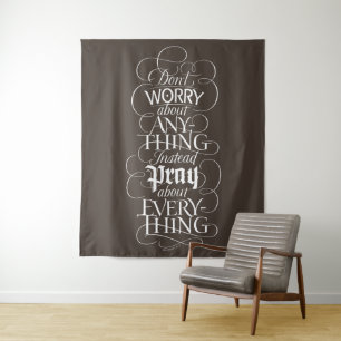 DON'T WORRY - Christian Calligraphy Bible Verse Tapestry