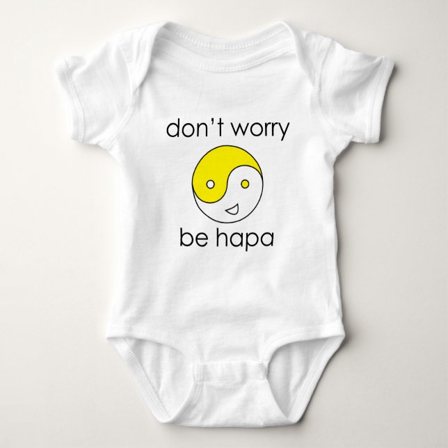 dont worry face baby bodysuit (Front)