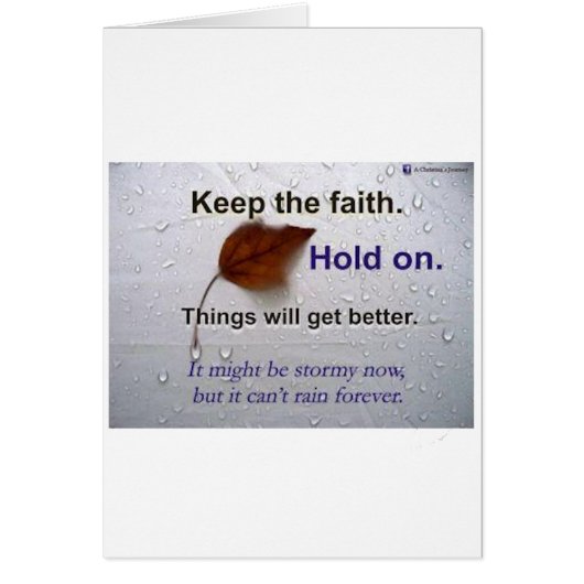 Don't Worry... Hold On... Things Will Get Better Cards (Front)