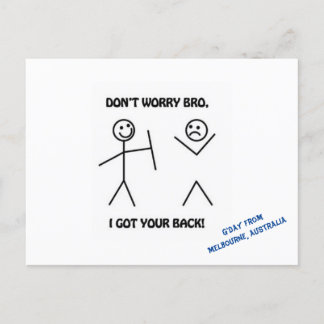 Don't Worry I Got Your Back Stickmen Stick Men Postcard