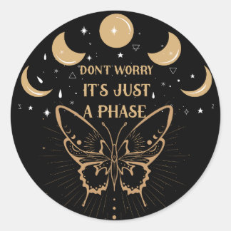Don't Worry It's Just A Phase Classic Round Sticker