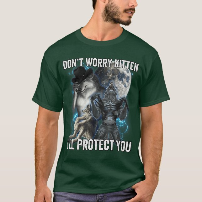 Dont Worry Kitten Ill Protect You girl T-Shirt (Front)