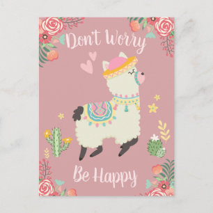 Don't Worry Llama Postcard