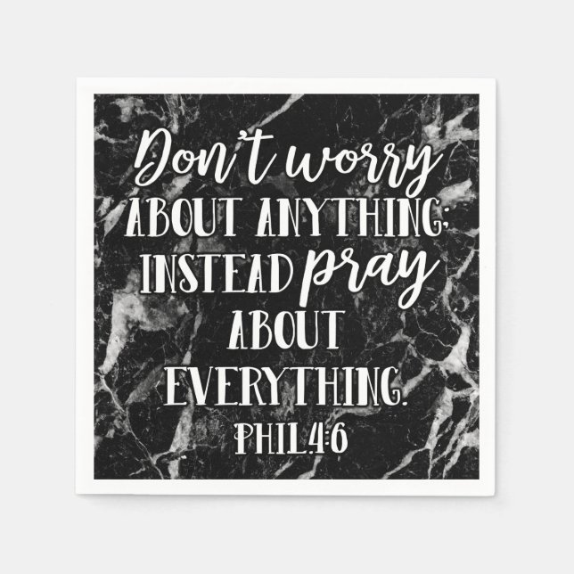 Dont Worry Pray Bible Verse Scripture Christian Napkins (Front)