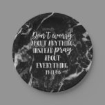 Dont Worry Pray Bible Verse Scripture Christian Paper Plates